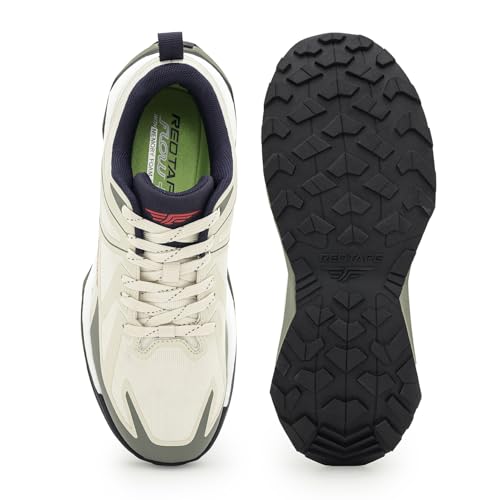 Image of Red Tape Men's Sneakers Off White Olive Mesh TPU Round Toe Lace-Up