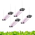 Hlite 18inch 4 Pack Led Grow Light - Linkable Full Spectrum Plant Growing Light Fixture, Plug and Play Hanging Design with On/Off Switch for Indoor Plants from Seedling to Flowering Stage, Black