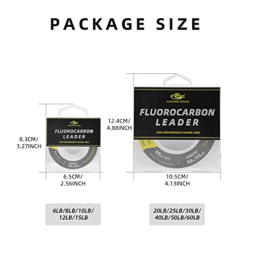 SF 100% reines Fluorkohlenstoff-Vorfachmaterial Angelschnur Praktisch unsichtbar stoßfest Erhöhte Empfindlichkeit Sink… – Bild 4