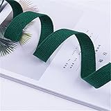 WENYAGUO Polyester Cotton Webbing Strap, Polyester Cotton Webbing Strap 25mm Width 10M Multicolor for Belt Making Sewing DIY Craft(Green)