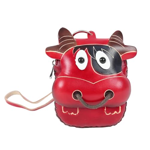 1 Pcs Leather Zipper Coin Purse Cute Cow Shaped Wallet, Wrist Bag,Hand Bag,Coin Organizer, Change Holder,Card Case, Mini Leather Zipper Storage Bag for Women