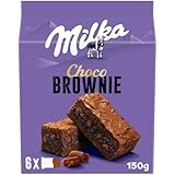 Milka Choco Brownie Bizcocho de Chocolate con Leche de los Alpes y Trozos de Chocolate con Leche, 150g