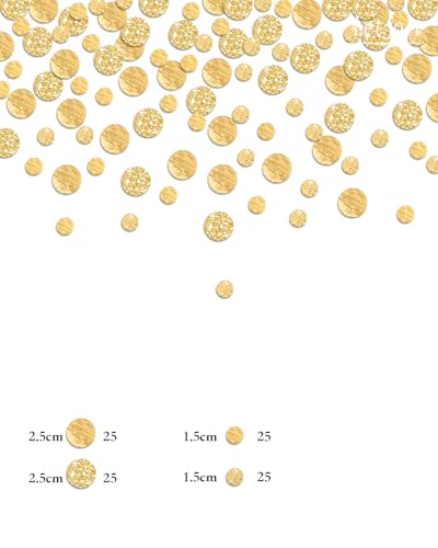 Image of Letjolt Golden Confetti Glitter Scatter Table Decoration 100 Pcs | Circle Dots, Birthday Party Anniversary Supplies, Bridal Baby Shower Wedding Gift, Surprise Paper Craft