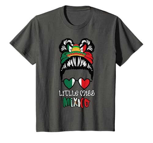 Kids Little Miss Mexico Cinco Mexican Independence Day Girls Kids T-Shirt