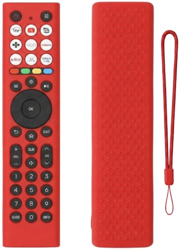 Image of Shopoflux Silicone TV Remote Cover Compatible with Hisense Smart TV Remote [Remote NOT Included] (Red)