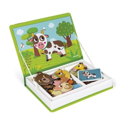 Janod MagnetiBook 41 pc Magnetic Animal Mix and Match Game - Ages 3+ - J02723