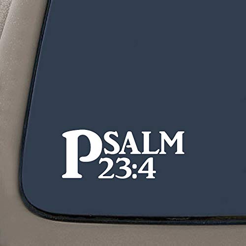 JB Print Psalm 23:4 Bible Verse Vinyl Decal Sticker Car Waterproof Car Decal Bumper Sticker 5"