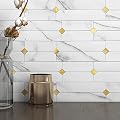 M MOFIT Stone Kitchen Backsplash Peel and Stick Tile Stickers Matte Linear Mosaic Wall Panels Bathroom Waterproof(10sheets,White Gold)