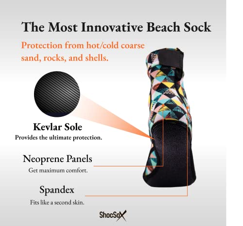 Beach Volleyball Socks - Sand Soccer Socks - Socks For All Sand Activities (Geometric Palms, Small) #TOP5