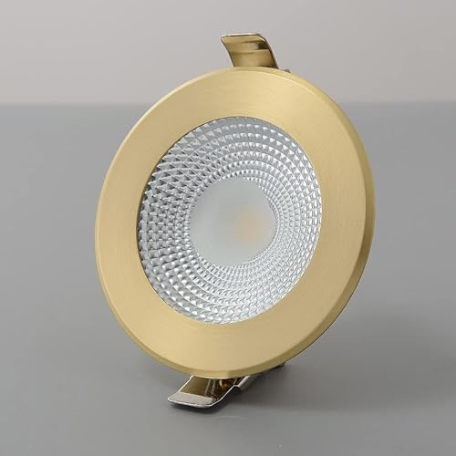 Foco LED de techo de oro cepillado, económico, fijo, empotrado, ignífugo,Lámpara de araña