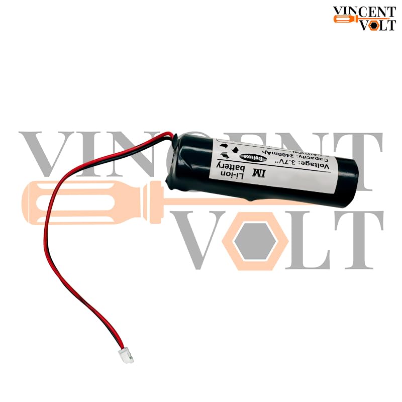 Image of Vincentvolt 18650 3.7 Volts 2400mAh Lithium Ion Battery with Small 2 Pin Male JST Connector and BMS | Rechargeable | Compact Size | Single Cell | 18650 Battery (1)