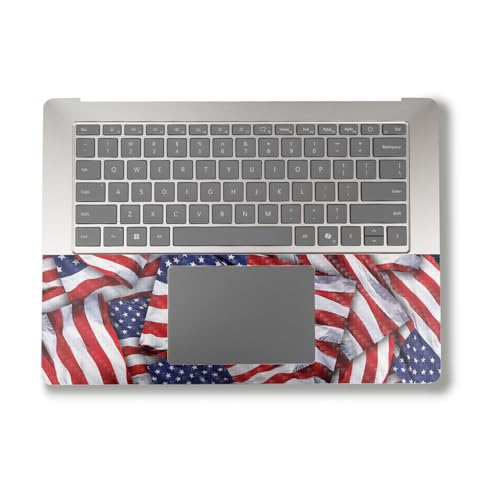 Image of Carbon Fiber Laptop Skin Compatible with Surface Laptop 7 15 inch (2024) - Patriot - Premium 3M Vinyl Protective Wrap Decal Cover - Easy to Apply | Crafted in The USA by MightySkins