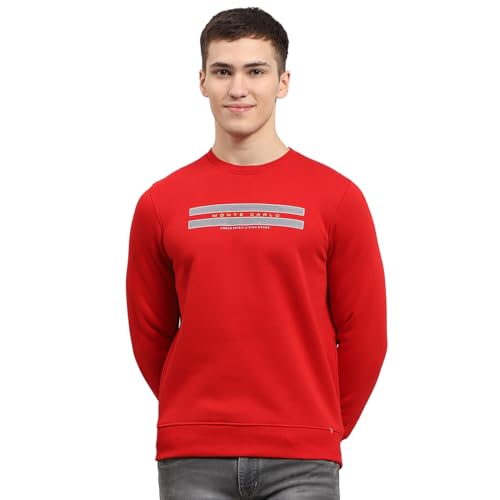 Image of Monte Carlo Mens Regular Fit Full Sleeve Round Neck Solid Winter Sweatshirt