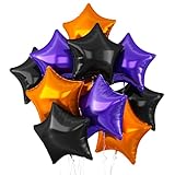 BTZO ハロウィン バルーン 風船 スター型 10個セット 18インチ アルミ風船 3色アソート 飾り付け ハロウィン飾り 誕生日 パーティー 文化祭 お化け屋敷 店舗装飾 写真背景 イベント 店舗装飾 フイルム パープル オレンジ ブラック