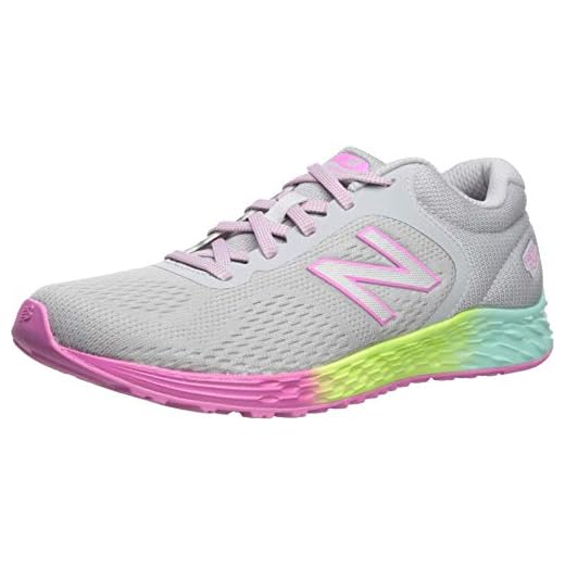 New Balance Kid's Fresh Foam Arishi V2 Lace-Up Running Shoe, Light Aluminum/Rainbow, 1 M US Little Kid