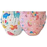 Kann wiederverwendet werden Dauerwaschbar Erwachsene Baby Töpfchen Windel Trainingsunterwäsche ABDL Inkontinenz Wasserdichte Trainingsinkontinenz Booster Pads Hosen 2er Pack (Dinosaur & Pink, M)