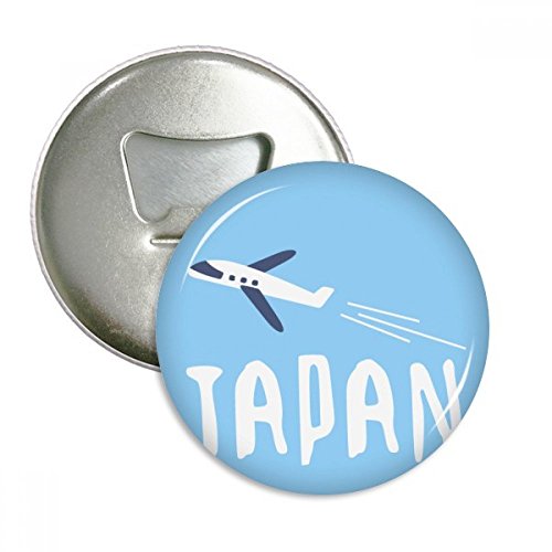 Japanese Airplane Travel Wellcome Round Bottle Opener Refrigerator Magnet Badge Button 3pcs Gift