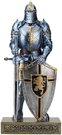 King's Guard Knight with Shield Desktop Accessories Statue Mediev...
