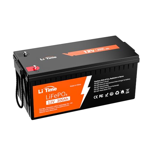 LiTime 12V 300Ah Lithium LiFePO4 Battery, Built-in 200A BMS, Max ...