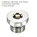 PATIKIL M16*1.5 Internal Hex Head Pipe Fitting Plug, 2 Pack Male Thread 45# Steel Socket Plug with Sealing Ring for Terminate Pipe Ends