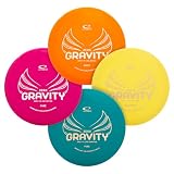 Latitude 64 Gravity Beginner Disc Golf Set | 4 Piece Disc Golf Discs Set | Pure, Fuse, Explorer, Saint | Lightweight, Floating Plastic for Longer Flights | 120-130g (Colors May Vary)