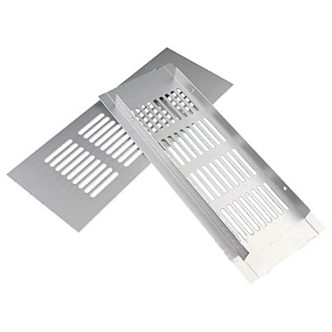 Air Vent Grille, zosenda 2 Pcs Metal Ventilation Cover Heat Vent Grill Door Vent for Wardrobe Shoe Cabinet Sink Kitchen Worktop Bathroom (80 x 200 mm) Cover