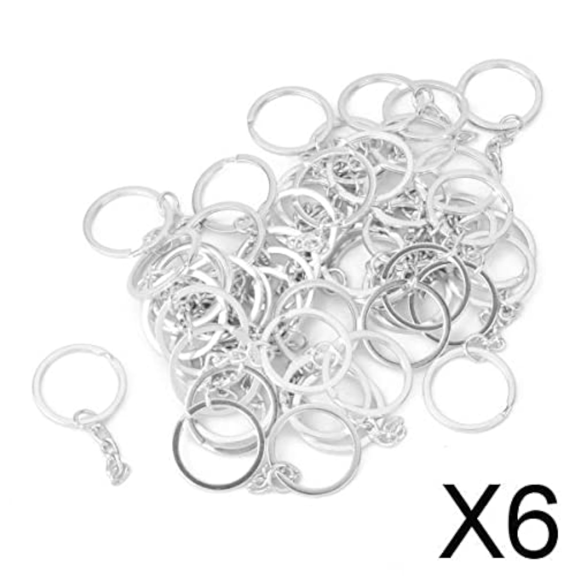 Silver Plated Alloy Split Keyring with Chains