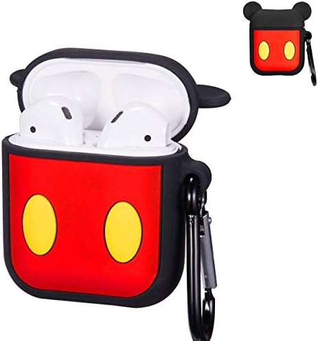 Logee Mouse Case for Airpods 1&2,Cute Character Silicone 3D Funny Cartoon Airpod Cover,Soft Kawaii Fun Cool Design Skin Kits with Carabiner,Unique Cases for Girls Kids Teens Women Air Pods