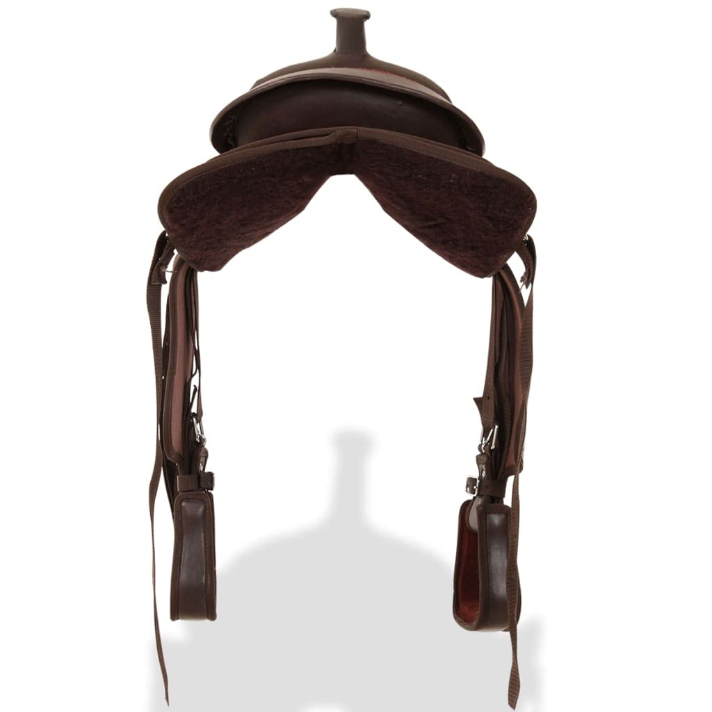 Genérico Montura Occidental, cabezada y Pechera Cuero Real 13" marrón,Deportes,Actividades al Aire Libre,Equitación,Arreos para Caballos,Monturas-91351