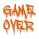 Stickers lettrage Jeu vidéo Game Over Boy 72x74.5cm Ne se décolle pas Orange