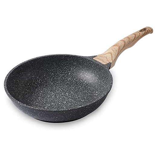 Motase Sartenes antiadherentes de 24 cm | Mejor revestimiento antiadherente de mármol | Sartén de piedra 100% libre de PFOA | Sartén de tortilla para placa de inducción