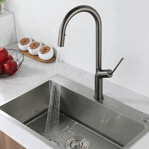 Robinet de cuisine extensible Cromo-A à arc haut pour évier monotrou