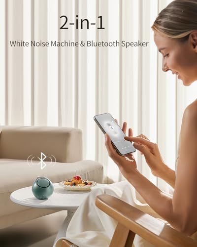 Image of CHICWAY White Noise Machine with AI Cry Detection for Baby Adult, Cyan | 2026 Mom's Choice Awards, 18 Soothing Sound, Bluetooth Rechargeable White Noise Machine for Home Office, Nursery Light