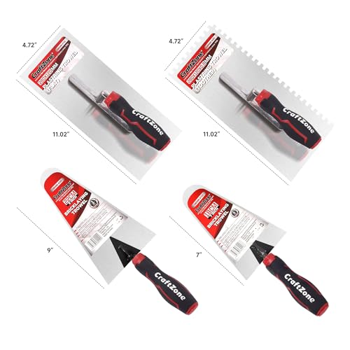image for CRAFTZONE 4 Pieces Concrete & Trowel Masonry Set - High Carbon Steel P