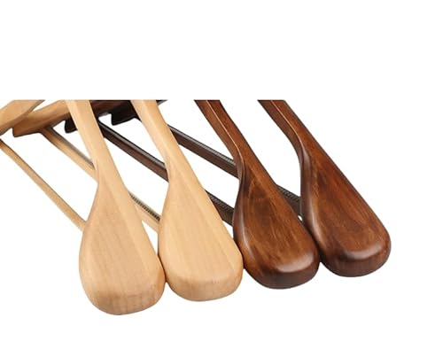 MELA’S Wooden Wide Clothes Hanger, Natural Wood, Pack of 18, Non-Slip, for Stable Jacket, Suit, Shirts, Extra Wide Shoulders, Trouser Bars, 45 x 23 x 5.5(Walnut)