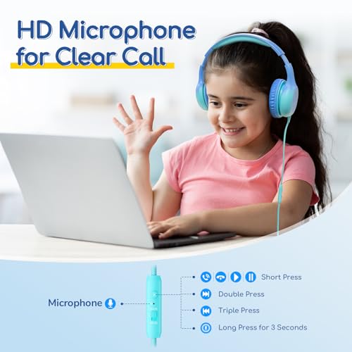 Image of EarFun K1 Kids Headphones Wired with Mic, USB Type C Headphones for Kids
