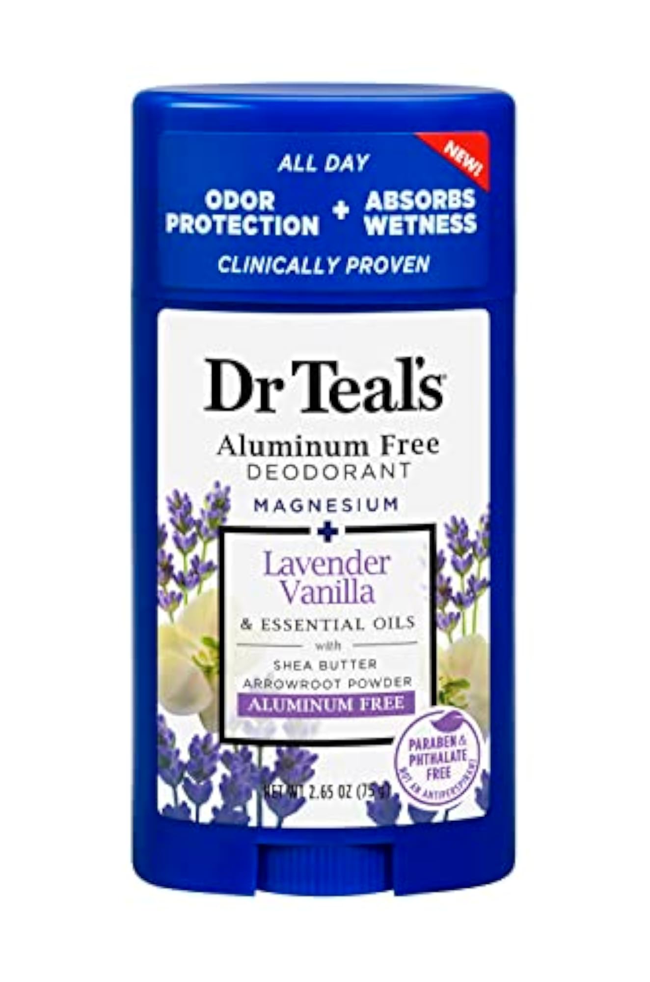 Teal's Aluminum Free Deodorant Stick, Lavender Vanilla & Essential Oils