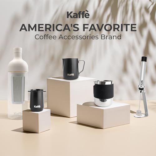 Kaffe Milk Frothing Pitcher (20oz / 600ml) - Stainless Steel, Anti-Burn Silicone Sleeve, Dripless Spout - Metal Milk Pitcher for Frothing & Steaming - Milk Frother Cup for Latte Art & Espresso Machine