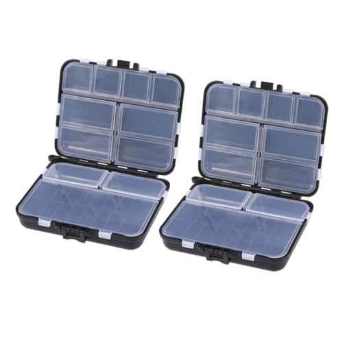 DECHOUS 2Pcs Portable Fishing Organizer Box Multi Function Tackle Storage with Durable Accessory Case for Outdoor Fishing Convenient and Lightweight Design