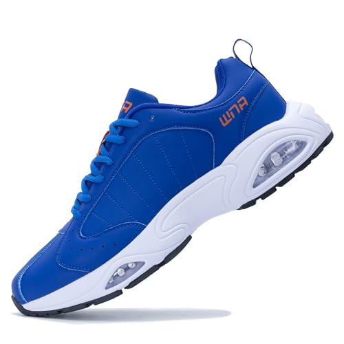 Quseek Mens Running Shoes Athletic Fashion Leather Sneakers Comfortable Non Slip Walking Jogging Workout Gym Sports Shoe Size 7-134