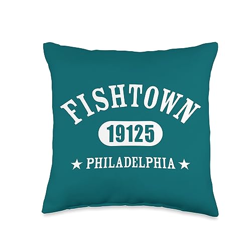 FISHTOWN Philadelphia Pennsylvania 19125 Designs FISHTOWN Philadelphia PA 19125 Classic Athletic Design Throw Pillow, 16x16, Multicolor