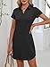 ANRABESS Womens Casual Summer T Shirt Dress Short Sleeve V Neck Mini Shift Dresses 2025 Fashion Vacation Travel Outfit Black X-Large