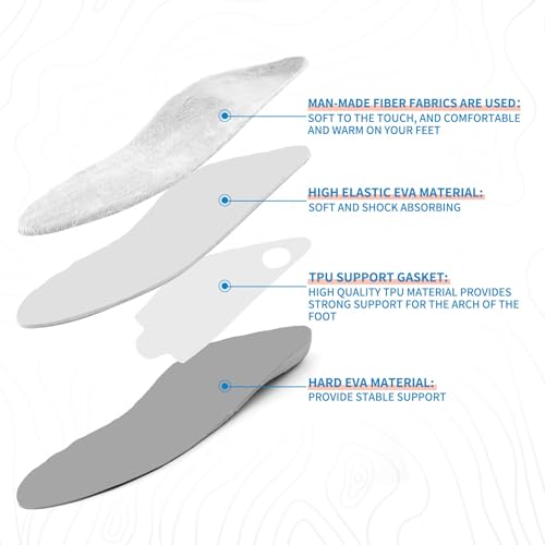 Image of Arch Support Relief Plantar Fasciitis Insoles Cushioned Winter Warm Cozy & Fluffy Pads Men Women Heel Pain Standing All Day Work Boot Shoe Inserts Size 8