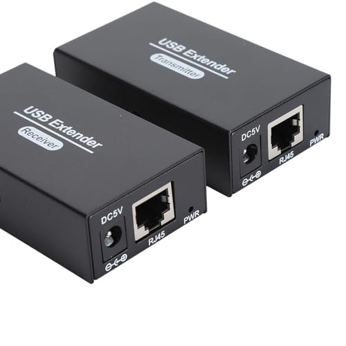 Extensor USB a Través de Ethernet Extensión LAN RJ45 con 4 Concentradores USB 2.0, Extensor USB RJ45 a Través de un Ethernet Cat5e 6 7 Extensor LAN USB RJ45 Compatible con Todos