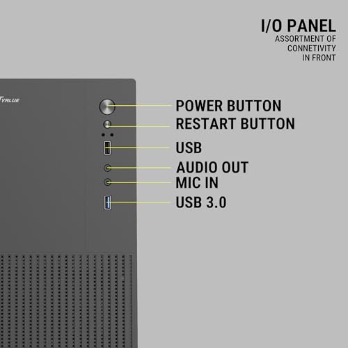 Image of Ant Value VM4P Mid-Tower Computer Case /Office Cabinet - Black | Support Micro ATX, ITX | Built-in 2X USB Ports and Pre-Installed Power Supply