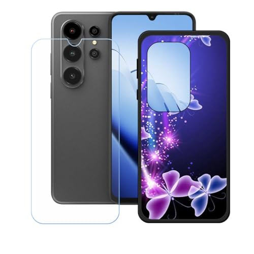 LCEHTOGYE �K�p Blackview Wave 10 +�����K���X�X�N���[���v���e�N�^�[�p�P�[�X�A�K�p Blackview Wave 10 (6,88")�ƌ݊����̂���u���b�N�\�t�gTPU�V���R���Q���P�[�X�ی�J�o�[ WZ25