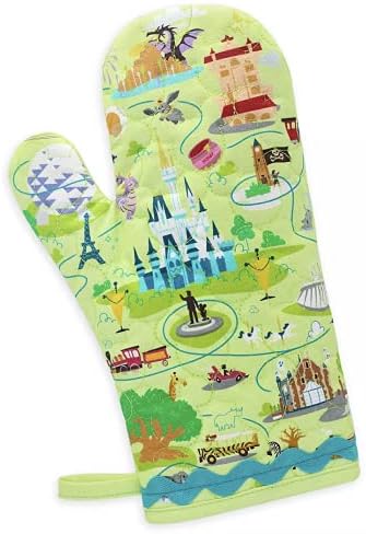 Disney Parks Disney World Parks Attractions Map Green Oven Mitt