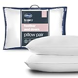 Silentnight Feather and Down Pillows 2 Pack - Luxury Hotel Quality Duck Feather Pillows with Breathable Cotton Cover and Anti-Bacterial - Machine Washable