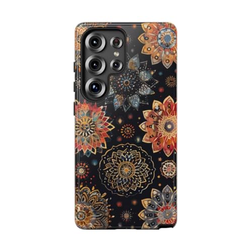 Coque mandala Samsung S25 Ultra rigide et brillante pour une protection antichoc élégante