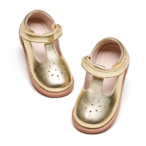 Image of GINFIVE Toddler Girls Dress Shoes Little Kids Flats School Mary Janes Shoes